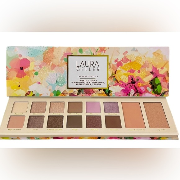 Laura Geller Sweet As Sugar 12 Multi Finish Eyeshadows Blush Highlighter Palette - Picture 1 of 6